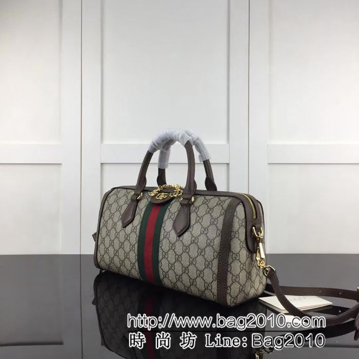 GUCCI古馳頂級原單 新款GUCCI高仿新款專櫃品質 實物實拍 524532啡Pvc棕皮行李包 HY1184